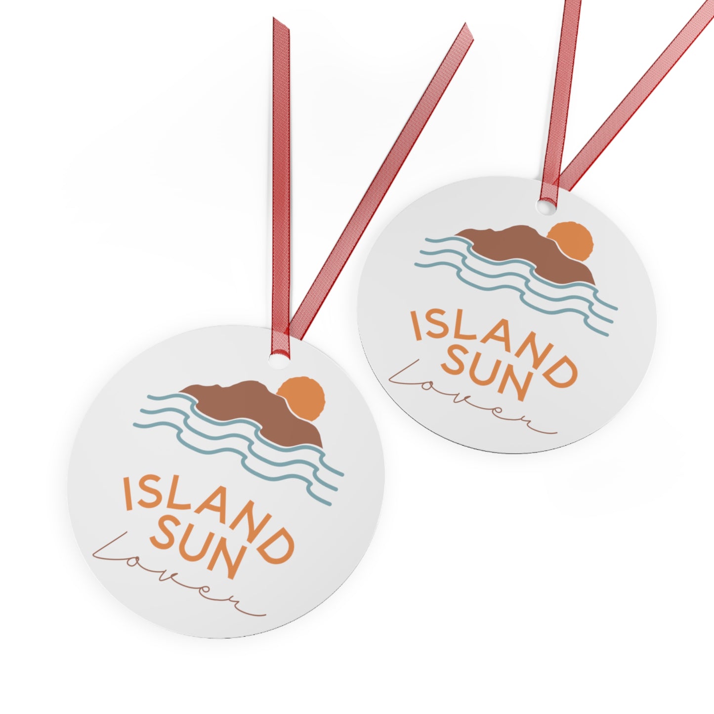 Island Sun lover Metal Ornaments. Island Ornament. Tropical Ornament. Christmas Tree Ornament. Island Christmas Ornament.