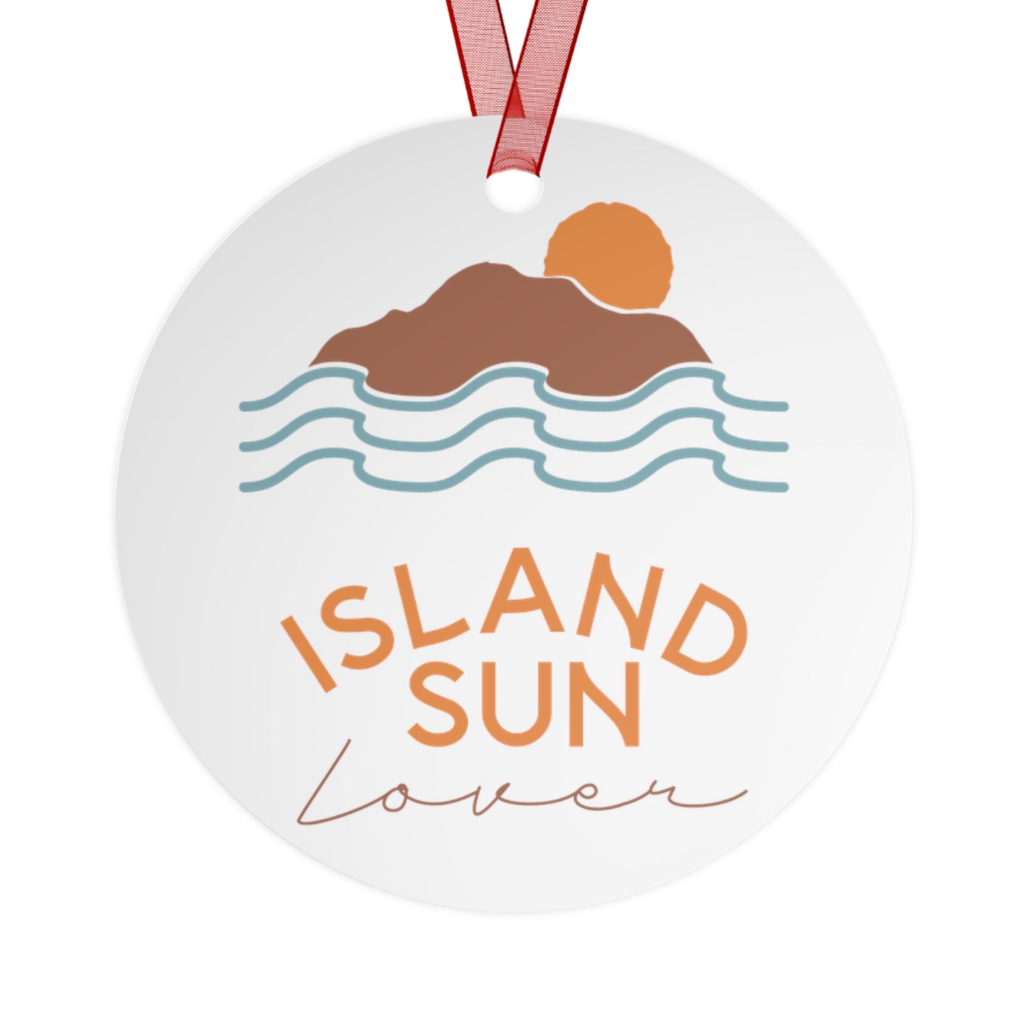 Island Sun lover Metal Ornaments. Island Ornament. Tropical Ornament. Christmas Tree Ornament. Island Christmas Ornament.