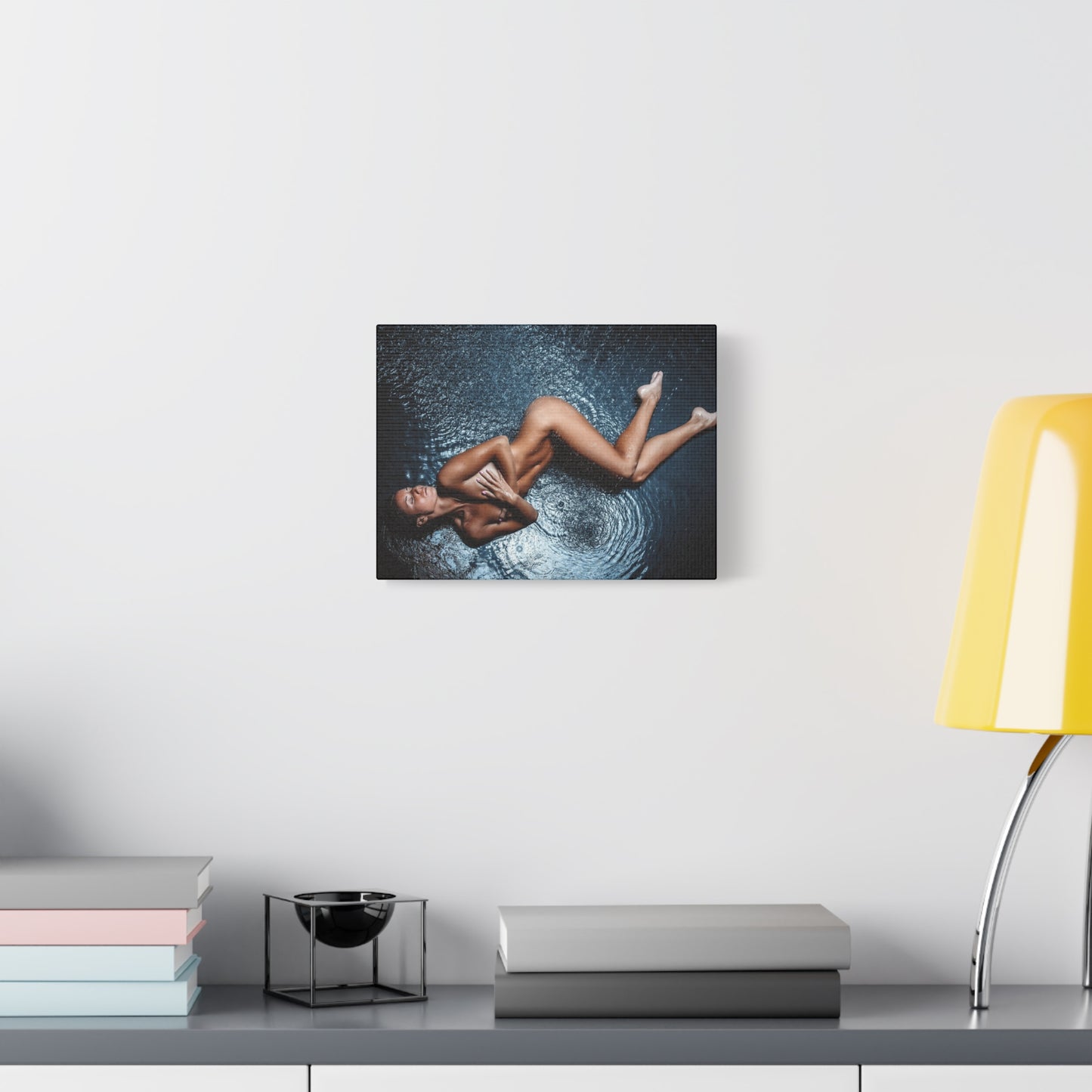Art Canvas Print - Sensual Aerial Nude Woman on Water (Matte Stretched)