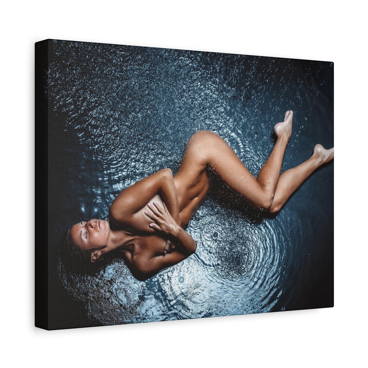Art Canvas Print - Sensual Aerial Nude Woman on Water (Matte Stretched)