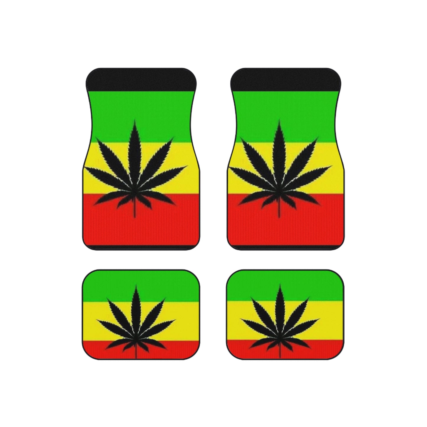 Jamacian Car Mats (Set of 4). Ganja Car Mats. Herb Car Mats. Marley Mats.