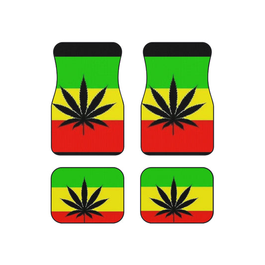 Jamacian Car Mats (Set of 4). Ganja Car Mats. Herb Car Mats. Marley Mats.