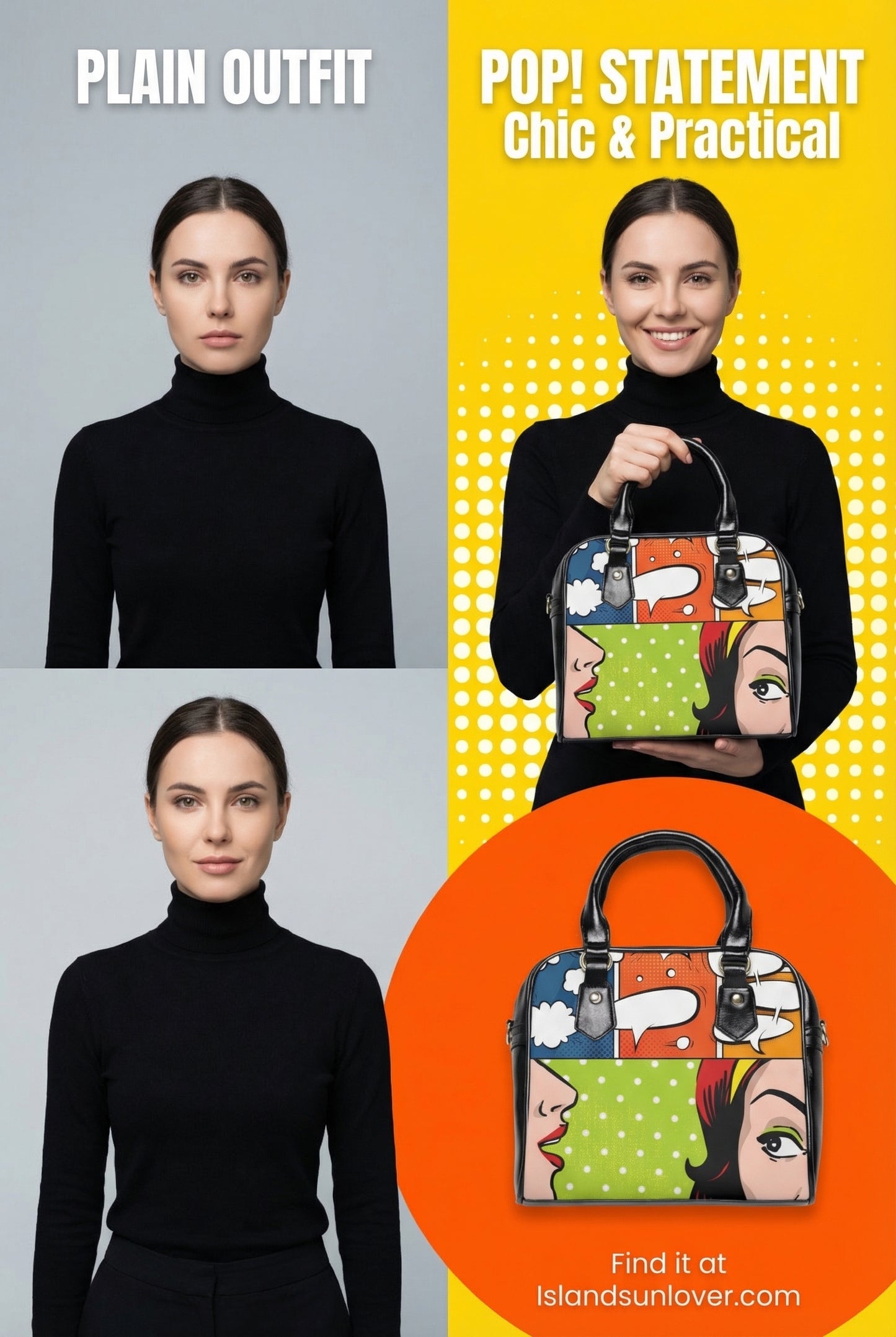 Beautiful Pop Art Handbag Purse.Comic  Purse. Pop Art Bag. Statement Bag. Comic Pop Art Bag. Ladies Pop Art Purse. Pop Art Shoulder Bag.