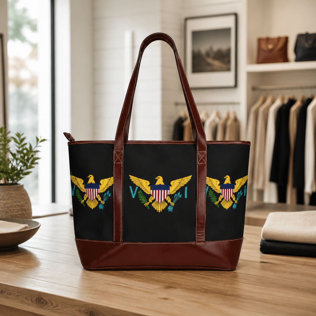 Virgin Islands Purse. Eagle Shield Emblem Handbag | Patriotic Americana Tote