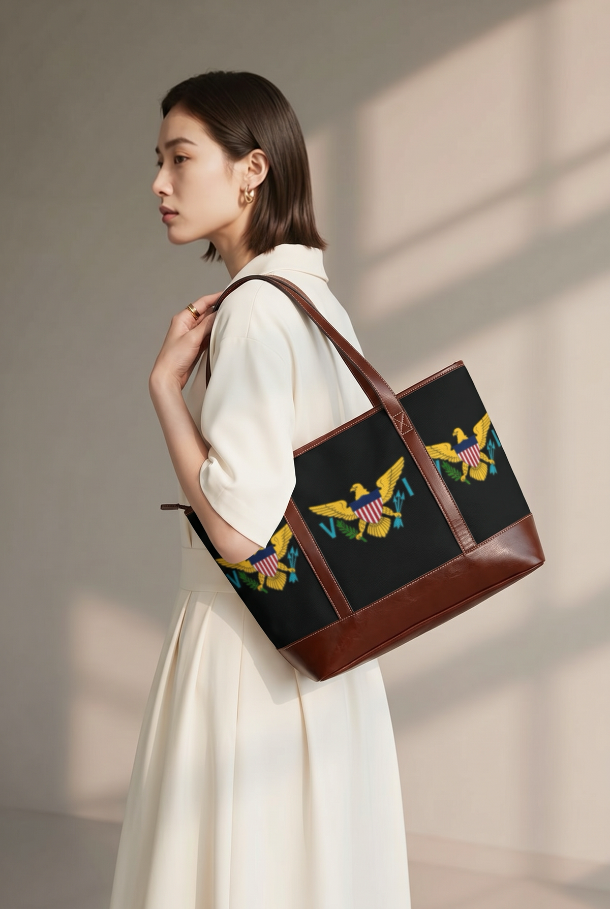 Virgin Islands Purse. Eagle Shield Emblem Handbag | Patriotic Americana Tote