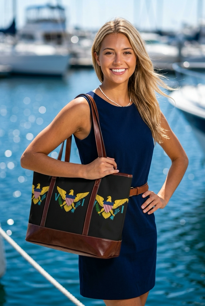 Virgin Islands Purse. Eagle Shield Emblem Handbag | Patriotic Americana Tote