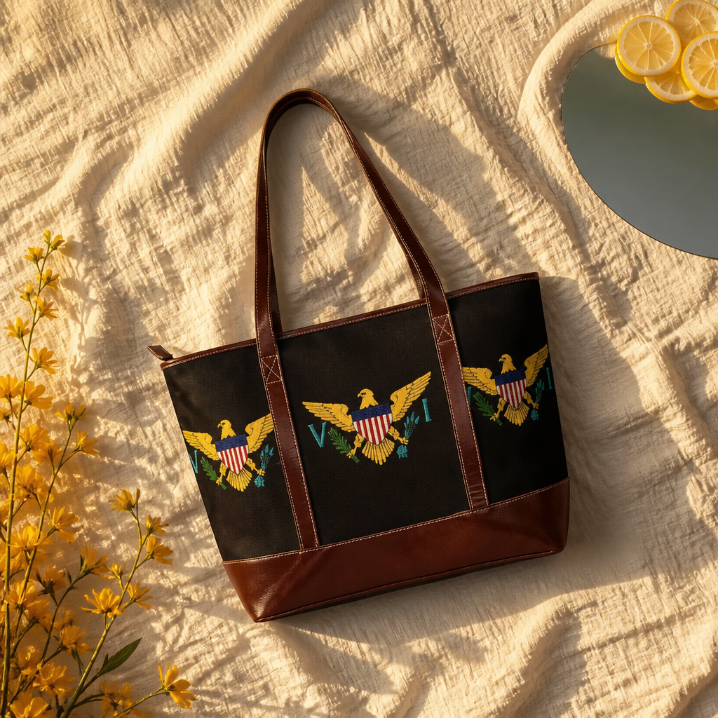 Virgin Islands Purse. Eagle Shield Emblem Handbag | Patriotic Americana Tote