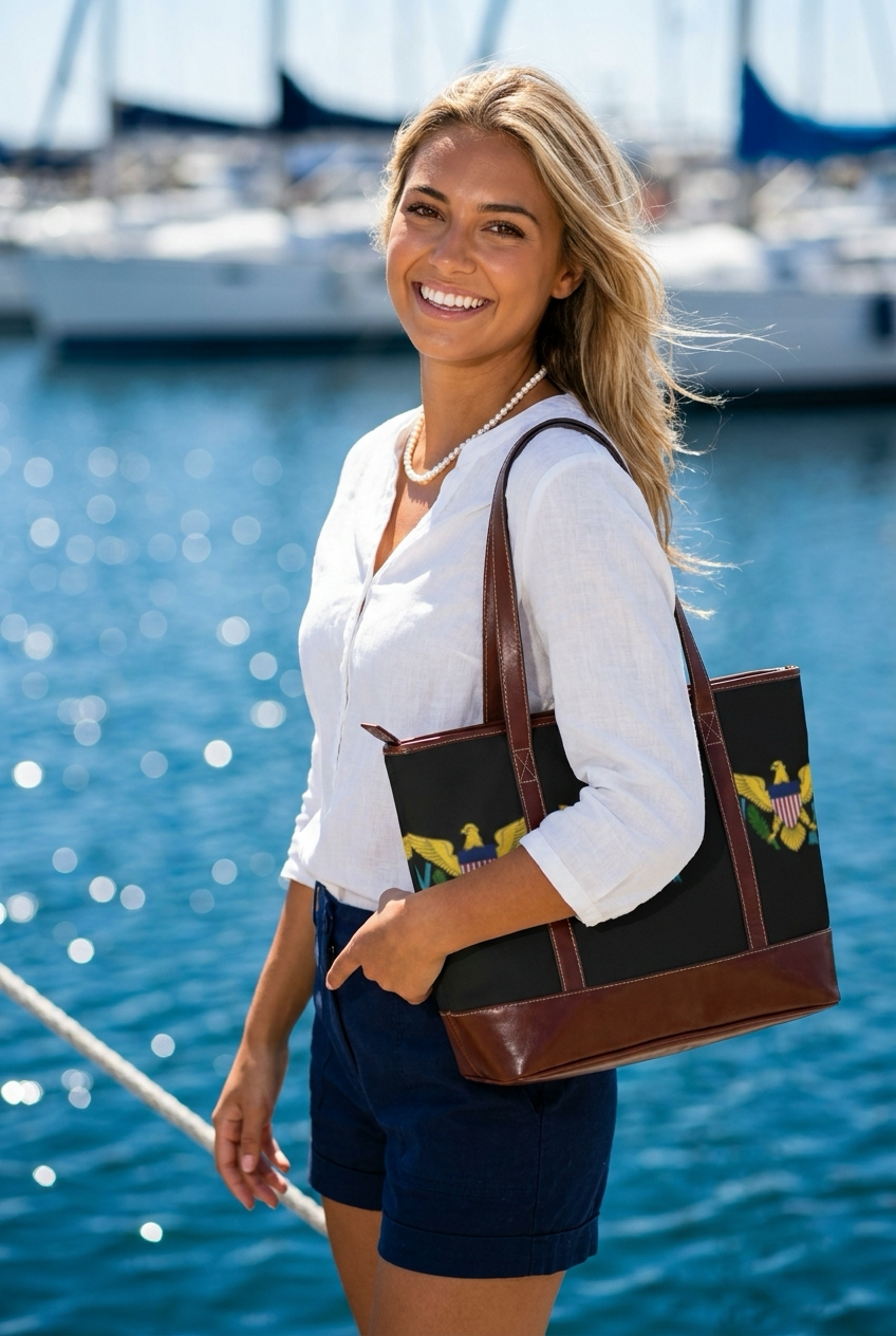 Virgin Islands Purse. Eagle Shield Emblem Handbag | Patriotic Americana Tote