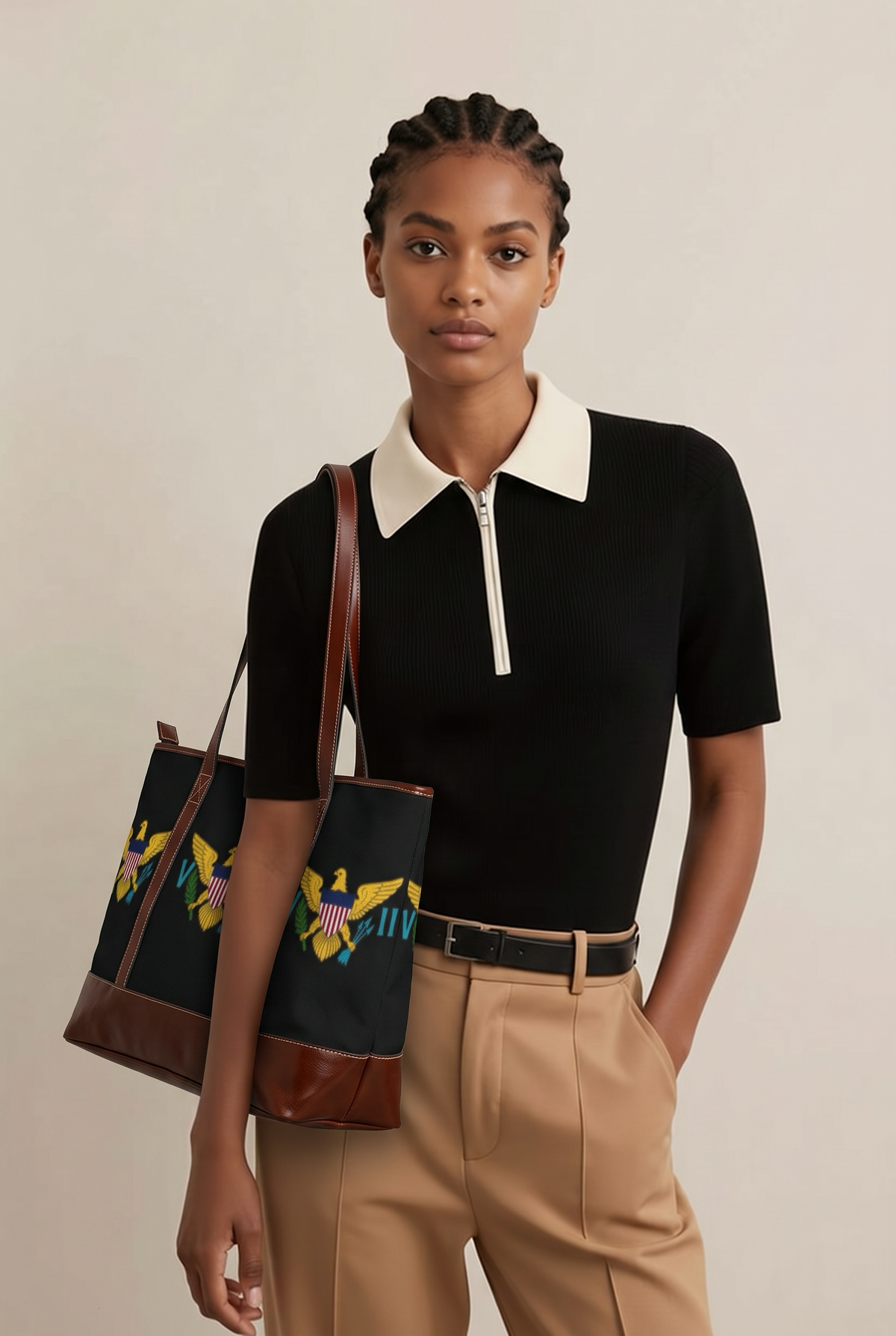 Virgin Islands Purse. Eagle Shield Emblem Handbag | Patriotic Americana Tote