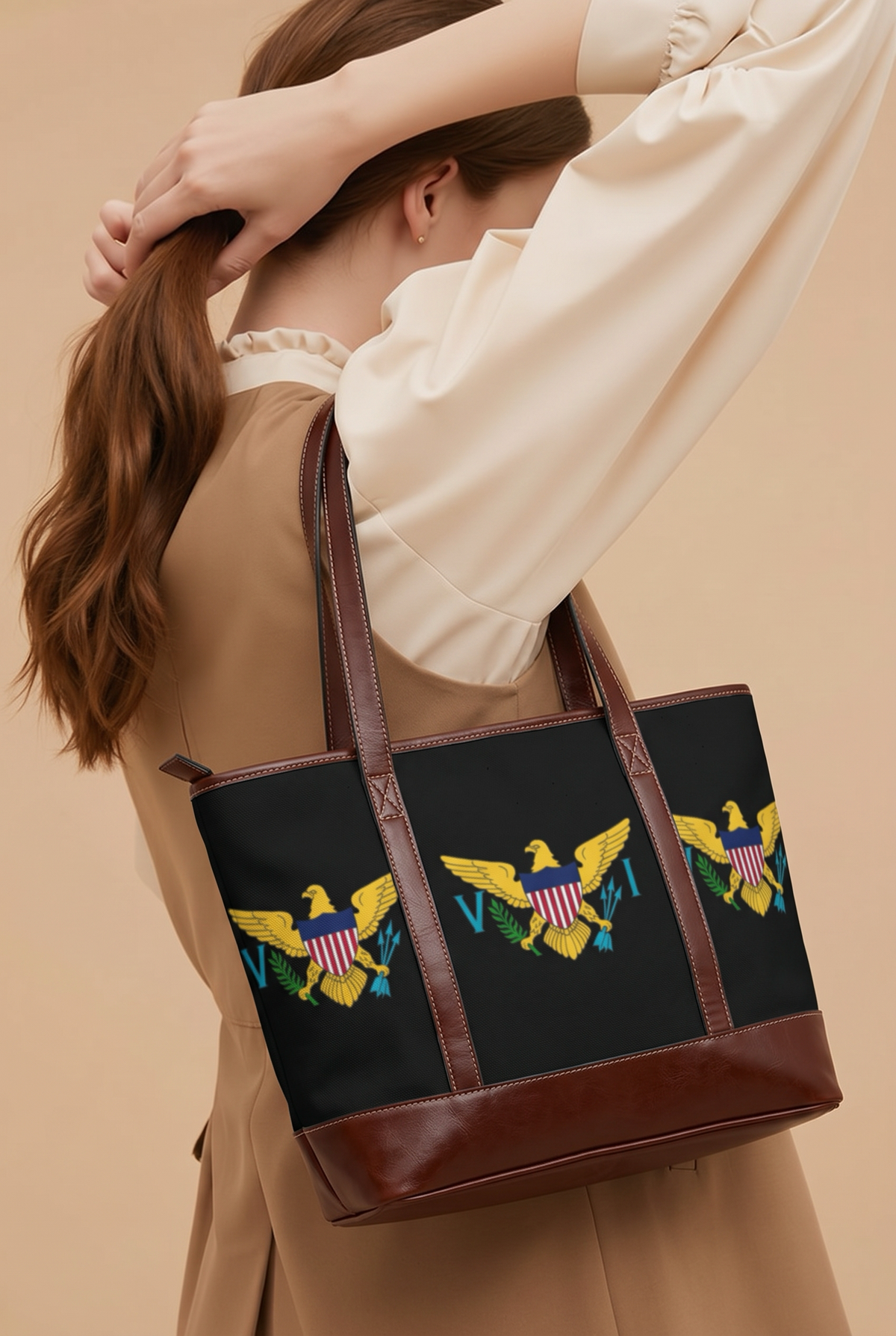 Virgin Islands Purse. Eagle Shield Emblem Handbag | Patriotic Americana Tote