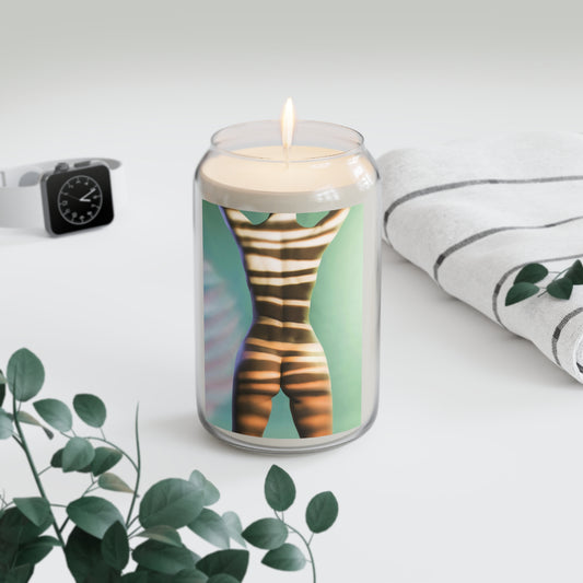 Soy Candle — 'Striped Nude Silhouette' Scented 13.75oz Aromatherapy Candle