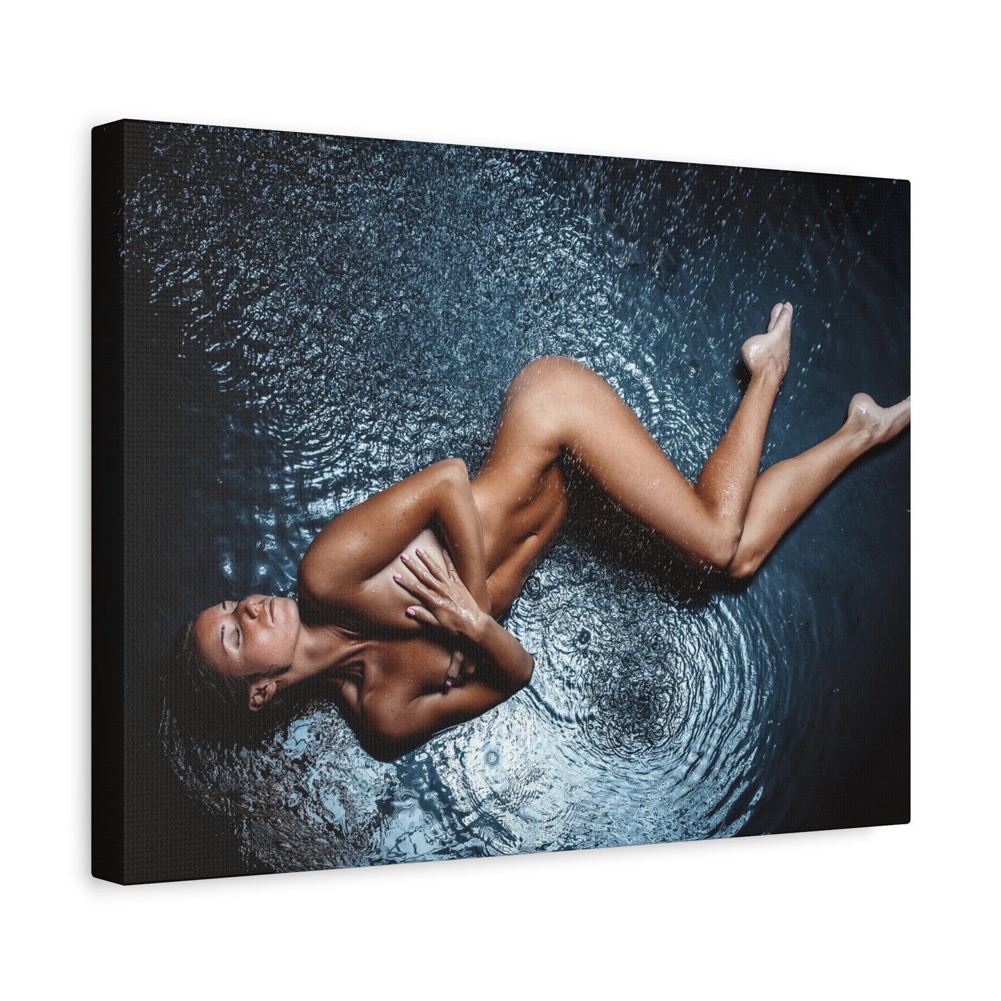 Art Canvas Print - Sensual Aerial Nude Woman on Water (Matte Stretched)