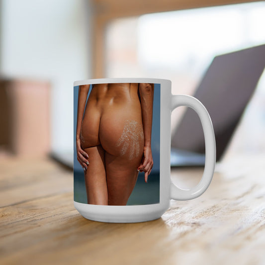 Nude Beach Vibes Ceramic Mug — Bare Legs Seaside Photo Coffee Cup (11oz, 15oz)
