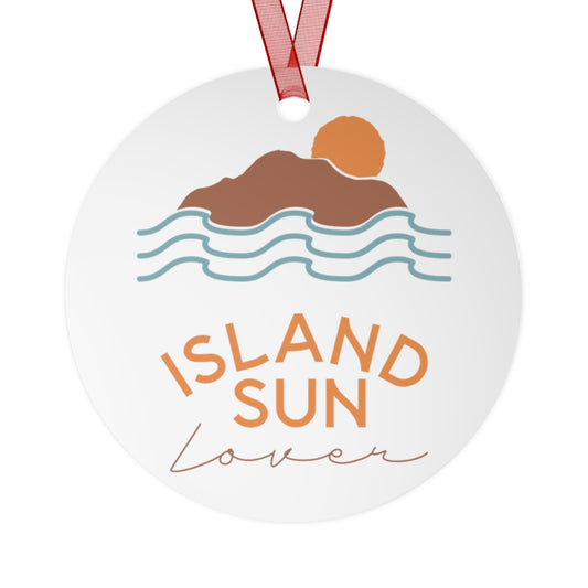 Island Sun lover Metal Ornaments. Island Ornament. Tropical Ornament. Christmas Tree Ornament. Island Christmas Ornament.