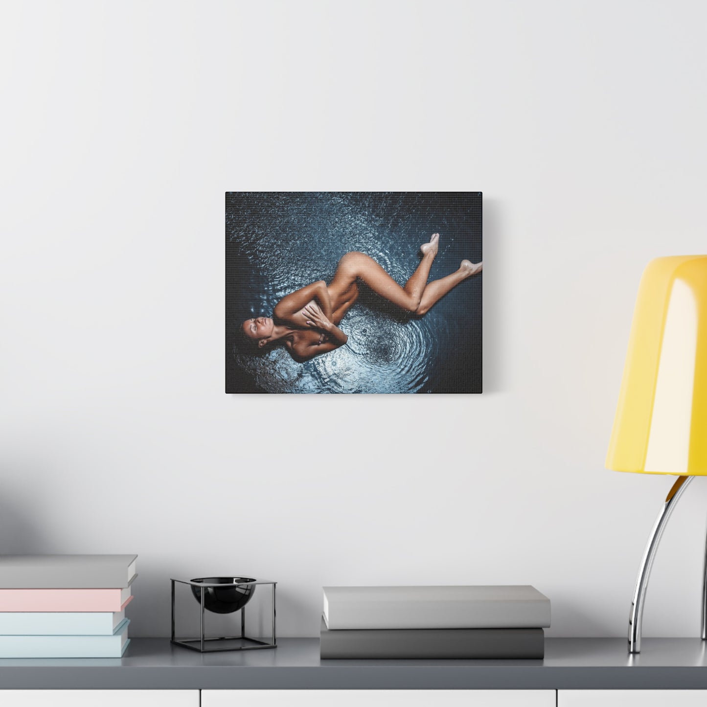 Art Canvas Print - Sensual Aerial Nude Woman on Water (Matte Stretched)