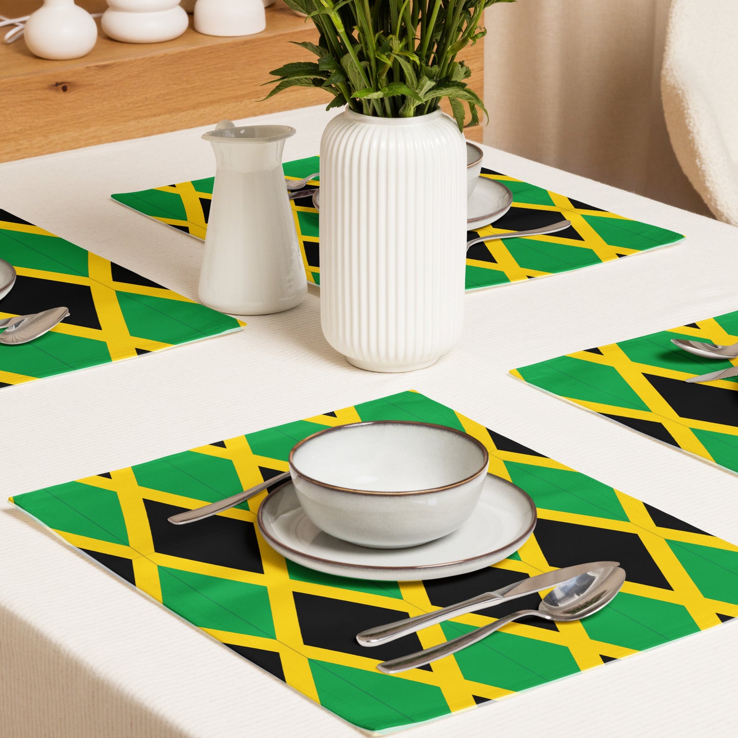 Jamacian Flag Placemat Set.